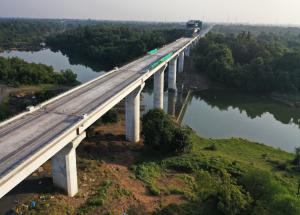 Completion of river bridge on Kharera River in Navsari district, Gujarat for Mumbai- Ahmedabad Bullet Train Project