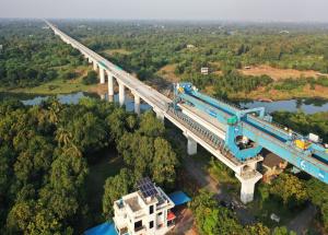 Completion of river bridge on Kharera River in Navsari district, Gujarat for Mumbai- Ahmedabad Bullet Train Project