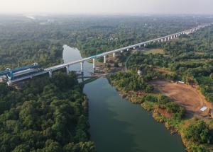 Completion of river bridge on Kharera River in Navsari district, Gujarat for Mumbai- Ahmedabad Bullet Train Project