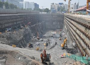 Shaft 1 work in progress at Bandra Kurla Complex, Mumbai - November 2024