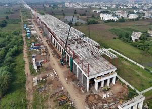 Work in progress at Bharuch Bullet Train Station, Bharuch District, Gujarat - November 2024