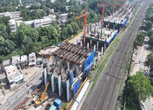 Work in progress at Vadodara Bullet Train Station, Vadodara District, Gujarat - November 2024