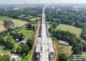 Track and noise barrier installation work in progress at Vadodara District, Gujarat - November 2024