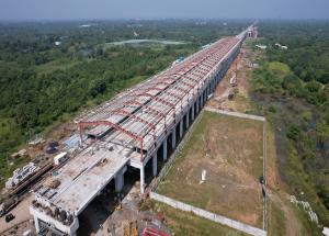 Work in progress at Bilimora Bullet Train Station, Navsari District, Gujarat - November 2024