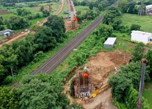 ケダ地区、GAD-31での橋脚工事、2022年9月