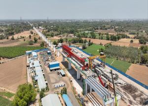 एसबीएस विधि से एमएएचएसआर वायाडक्ट निर्माण, खेड़ा जिला, मई 2023