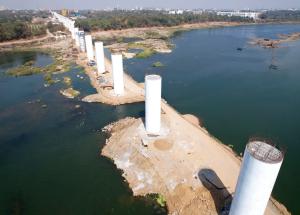 Pier Works at Daman Ganga River, Valsad District