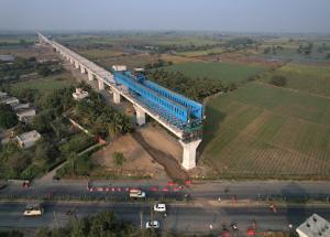 एसबीएस विधि से वायाडक्ट निर्माण, सूरत जिला, मार्च 2023