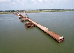 Well Foundation Work at Narmada River, Bharuch District, October 2022