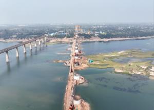 Well Foundation work at Mahi River, Anand District, February 2023