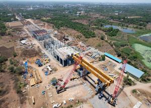 बिलिमोरा बुलेट ट्रेन स्टेशन, नवसारी जिला में काम प्रगति पर, मई 2023