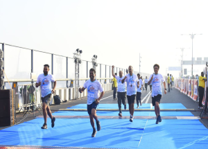 Employees of NHSRCL Mumbai office participated in Sea Bridge Marathon on the Atal Setu_2