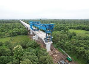 Full Span Girder Launching under progress at Valsad District, October 2023 (2)