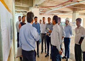 MDNHSRCL Shri Vivek Kumar Gupta visited #BulletTrain sites of Thane Rolling Stock Depot and Ulhas Bridge site in Thane district (Maharashtra) and reviewed project progress._2