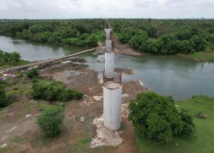 Pier Works at Daman Ganga River, Valsad District, September 2023