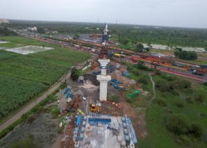 Pier work in Progress at GAD-10, Navsari District, August 2023