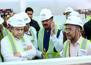Shri Ashwini Vaishnaw, Hon’ble Minister of Railways along with Shri Vivek Kumar Gupta, MDNHSRCL visited the Bullet Train construction sites at Vikhroli and BKC in Mumbai on 23rd Feb 2024_