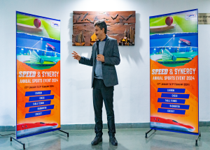 Team gathered at the _Speed and Synergy_ Annual Sports event 2024, inaugrated by Managing Director Shri Anjum Pervez