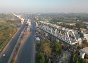 Under construction 200 m long ‘Make in India’ Steel Bridge for Mumbai Ahmedabad Bullet Train Project