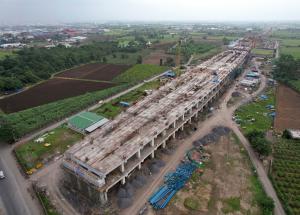 Work in Progress at Surat Bullet Train Station, Surat District, September 2023