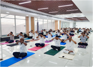 एनएचएसआरसीएल साइट कार्यालयों द्वारा 21 जून 2025 को अंतर्राष्ट्रीय योग दिवस मनाया गया
