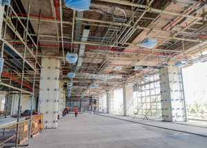 MEP (Mechanical, Electrical & Plumbing) work in progress at Surat Bullet Train Station
