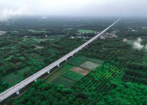 Bullet train viaduct in Navsari district