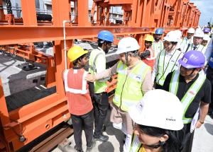 Shri Ashwini Vaishnaw, Hon’ble Minister of Railways along with Shri Nakano Hiromasa, Minister of Land, Infrastructure, Transport and Tourism (MLIT) of Japan visited key sites of Mumbai–Ahmedabad Bullet Train project on 3rd October 2025 in Surat & Mumbai