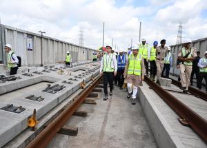 Shri Ashwini Vaishnaw, Hon’ble Minister of Railways along with Shri Nakano Hiromasa, Minister of Land, Infrastructure, Transport and Tourism (MLIT) of Japan visited key sites of Mumbai–Ahmedabad Bullet Train project on 3rd October 2025 in Surat & Mumbai
