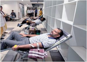 Health and blood donation camp organised at NHSRCL Vasai office, encouraging employees to take a step towards better health