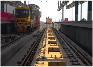 Track work in progress at Surat Bullet Train station for Mumbai-Ahmedabad Bullet Train station