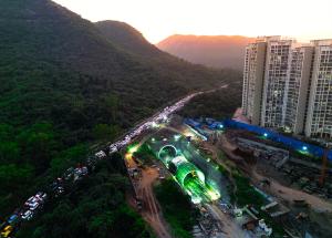 Work in progress at Shilphata Portal of the Mumbai Ahmedabad Bullet Train Project