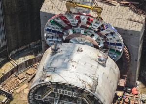 350 Tonne Cutterhead Lowered for Mumbai-Ahmedabad Bullet Train Project at Vikhroli, Mumbai