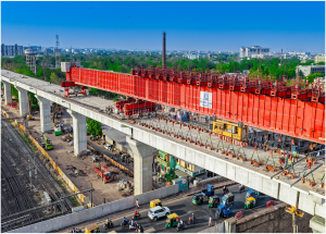 45-meter-long segmental bridge completed over Kalupur Flyover in Amdavad for Mumbai-Ahmedabad Bullet Train Project