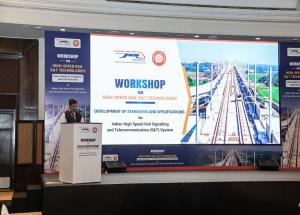 Shri Anjum Pervez, MD/NHSRCL addressing the workshop on High-Speed Railway S&T Technologies on 14th May 2026
