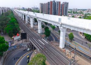  Viaduct construction work in progress in Ahmedabad