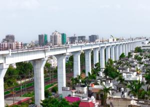  Viaduct construction work in progress in Ahmedabad