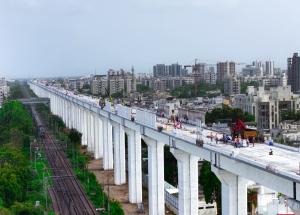  Viaduct construction work in progress in Ahmedabad
