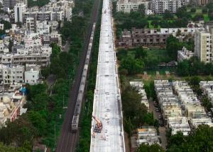  Viaduct construction work in progress in Ahmedabad