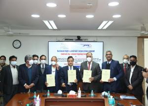 NHSRCL Signs First Agreement for Design, Supply and Construction of Track and Track related works for Mumbai Ahmedabad High Speed Rail corridor The contract will boost the ‘Make in India initiative’ and ‘Transfer of Technology’