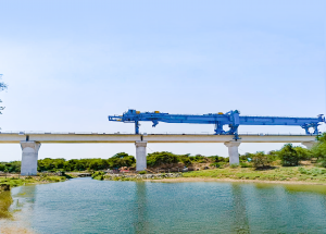 मुंबई अहमदाबाद बुलेट ट्रेन प्रकल्पासाठी धाधार नदीवरील पुलाचे बांधकाम पूर्ण झाले आहे