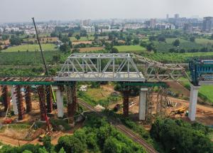 60 m long ‘Make in India’ steel bridge launches on Vadodara division of Western Railway for Bullet Train Project