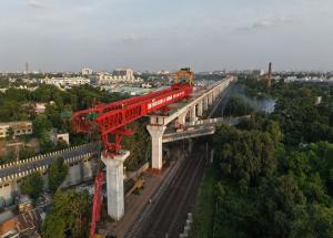 Completion of Bridge over Girdhar Nagar Flyover in Ahmedabad District for Mumbai-Ahmedabad Bullet Train Project