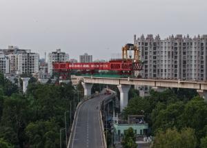 Completion of Bridge over Girdhar Nagar Flyover in Ahmedabad District for Mumbai-Ahmedabad Bullet Train Project