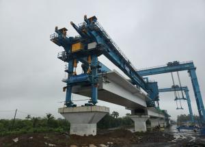 First Full Span Box Girder Launched Through Full Span Launching Gantry in Maharashtra for Mumbai Ahmedabad Bullet Train Corridor