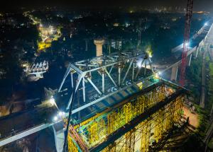 60 m long steel bridge launched in Ahmedabad district over western railway laundry for Mumbai-Ahmedabad Bullet Train project