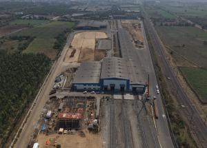 Under-construction Surat Rolling Stock Depot for Mumbai-Ahmedabad Bullet Train project